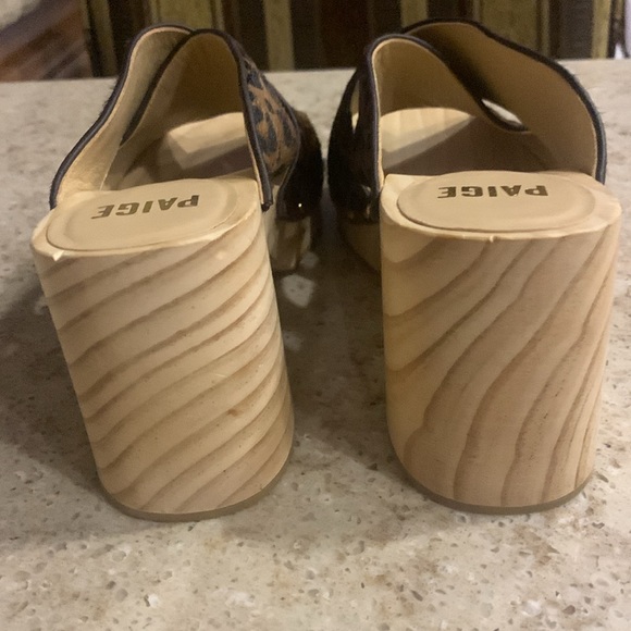 NWOT PAIGE Jules Crisscross Platform Real Calf Hair Sandals Size 8.5 - Picture 3 of 4